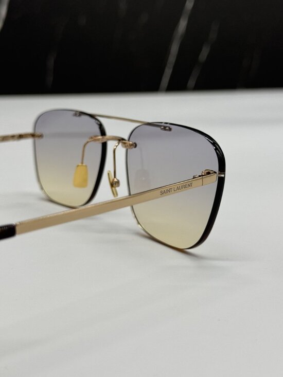 NEW SAINT LAURENT SL309 RIMLESS 004 SUNGLASSES UNISEX GOLD/PURPLE GRADIENT NEW SAINT LAURENT SL309 RIMLESS 004 SUNGLASSES UNISEX GOLD  main image 3